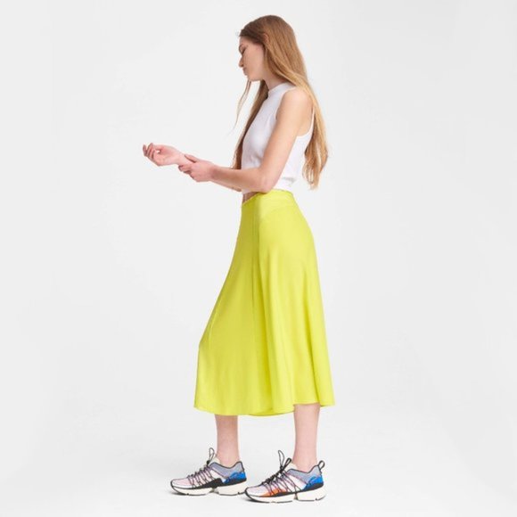 NWT Rag & Bone lime green silk midi skirt, 6 - Picture 2 of 11